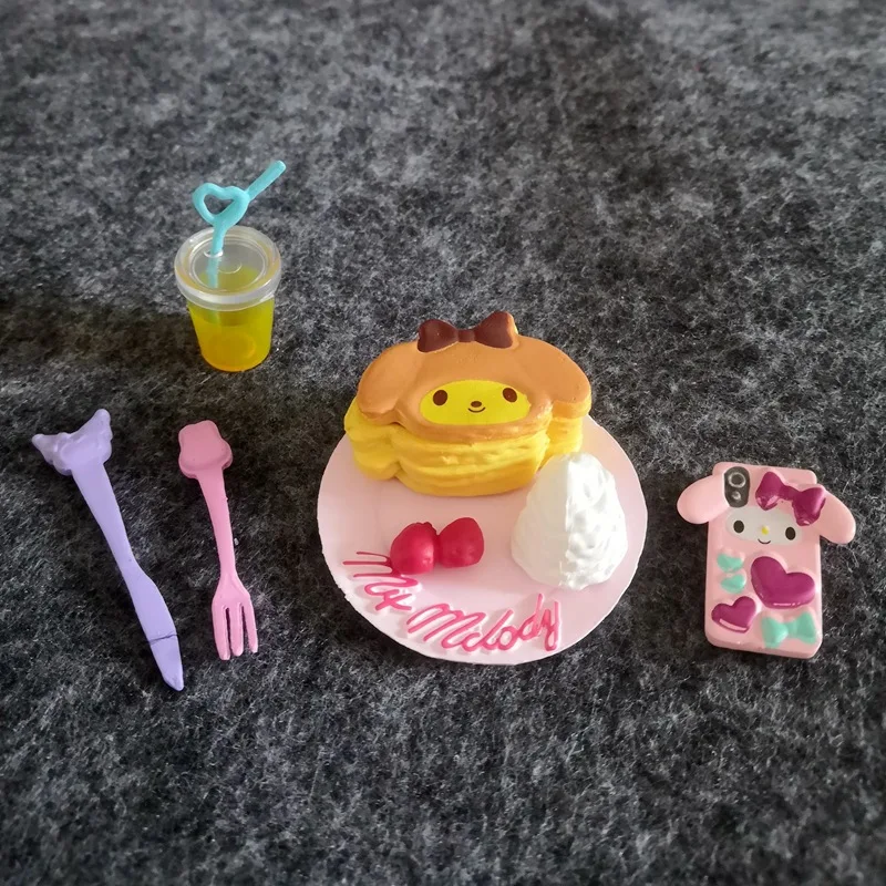 

Кавайная кукла Sanrio Re-Ment, аниме-фигурка My Melody, мультяшная модель, игрушки, десерт, послеобеденный чай, украшение, милая розовая игрушка, подарк...