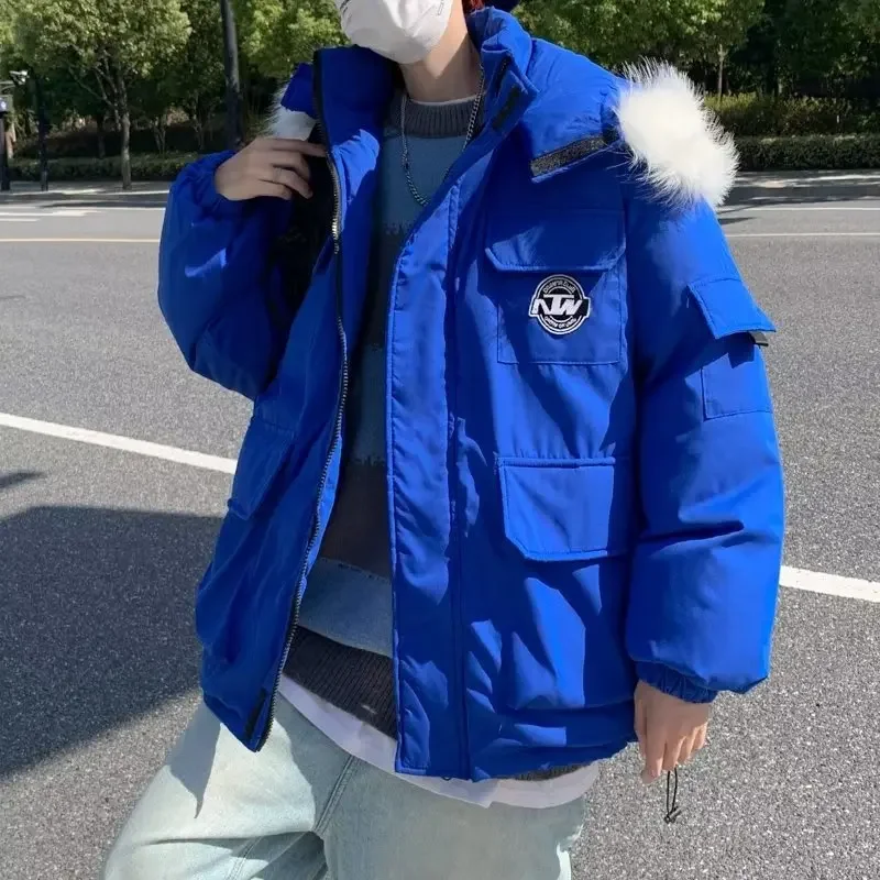 Утепленная зимняя хлопковая куртка-пуховик унисекс теплая Повседневная