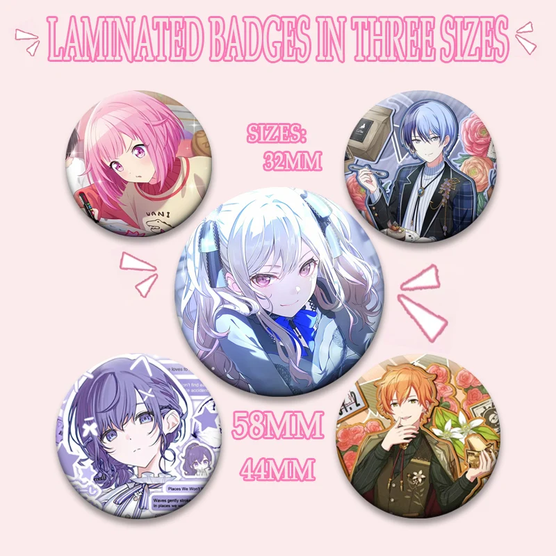 Фото Проект Sekai ‌ ‌ PJSK ‌   Аниме Pins Otori Emu Aoyagi Toya ‌   Броши Shinonome Akito, милый круглый значок с героями мультфильмов, аксессуары для рюкзака №5