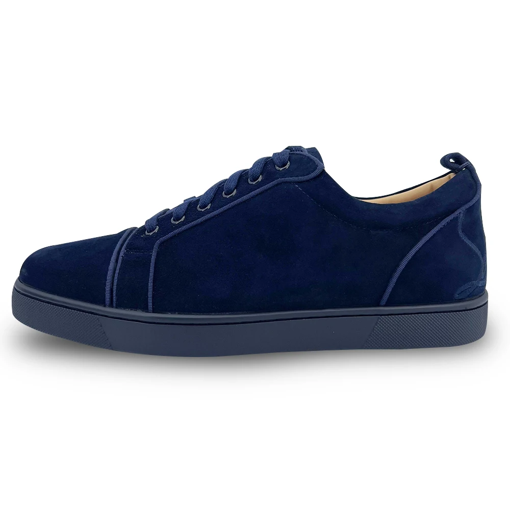 

Blue Calfskin Suede Leather Casual Shoes Luxury Designer Low Top Sneakers For Women Men Couple Platform Sport Shoes Trainers