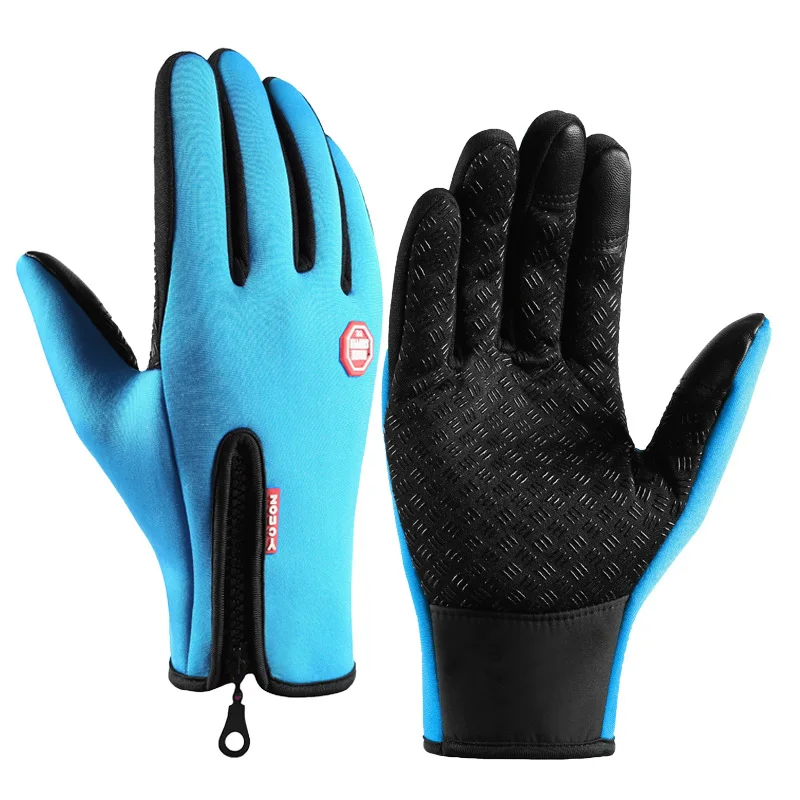 

Ski Gloves Winter Men's Touch Screen Waterproof Fleece Fitness Women Full-finger Outdoor Sports Thick Zipper Warm Gloves