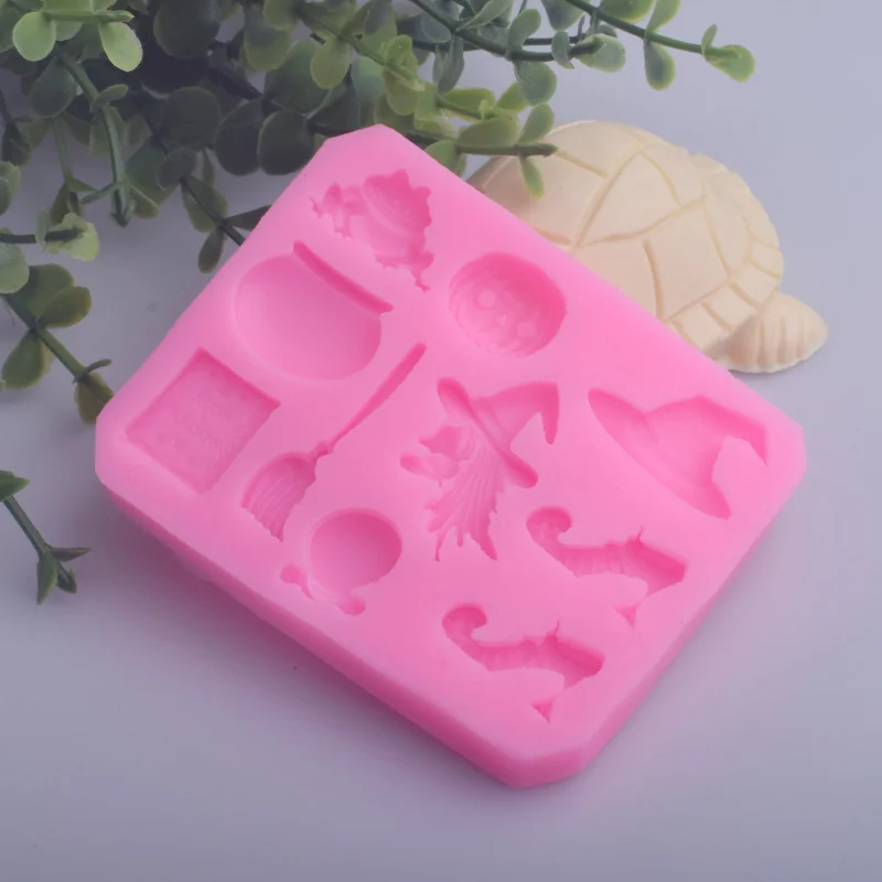 Силиконовая форма в форме ведьмы для Хэллоуина тыквы метлы шоколада помадки