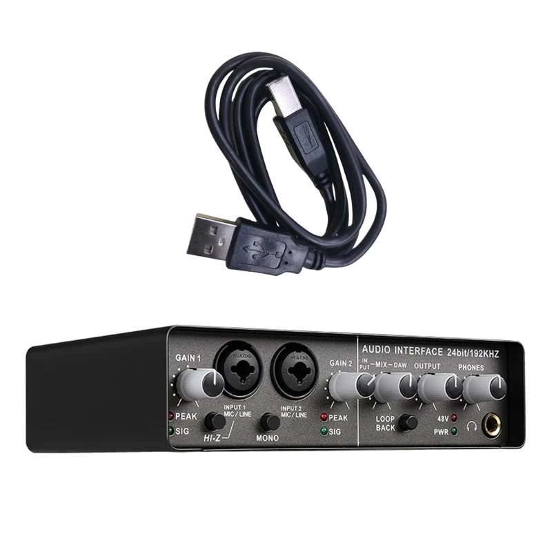 

Professional Stereo Sound Card Board High Speed USB2.0 Port 24-Bit/192 KHz Metal Frame Sound Card RCA ,TRS,USB2.0 Port