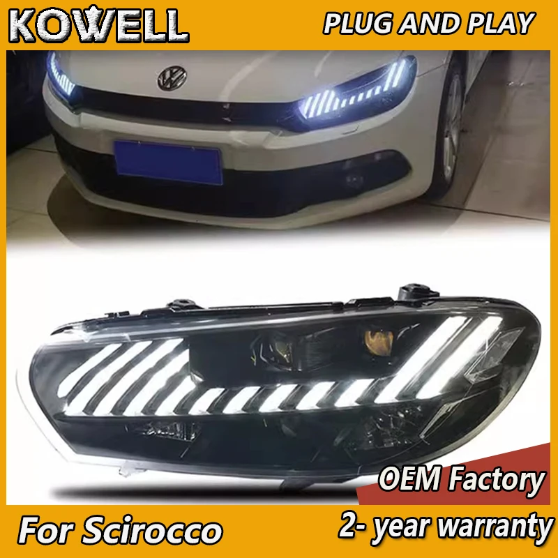 Стайлинг автомобиля для фар VW Scirocco R 2008-2017 фары DRL указатель поворота линза