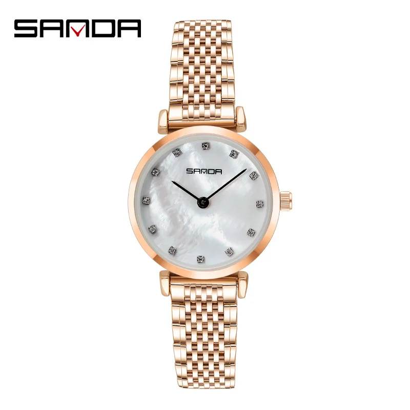 

Sanda New Fashion Trend Diamond Inlaid Leisure Waterproof Steel Band Women's Korean Edition Watch