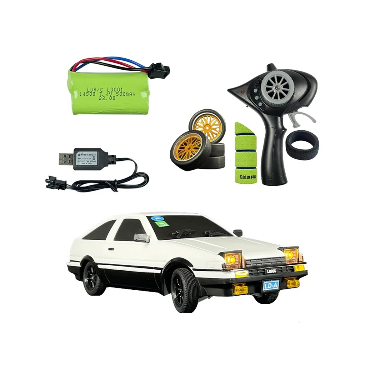 

LD-A86P RTR 1/18 2.4G 2WD RC Car Drift Vehicles Flip LED Lights Full Scale Controlled Models Toys Gifts for Children, 2