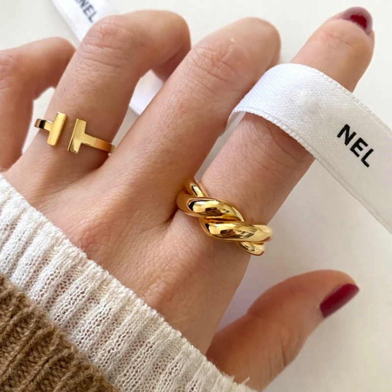 Silvology Real 925 Sterling Silver Double Loop Rings for Women Multi-wear Glossy Creative Combination Rings Minimalist Jewelry