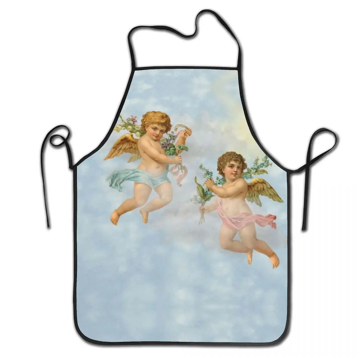 

Слюнявчик на заказ с купидонами, ангелами в небе, фартук для мужчин, женщин, мужчин, для взрослых, шеф-повара, кухня, эстетика возрождения, худ...