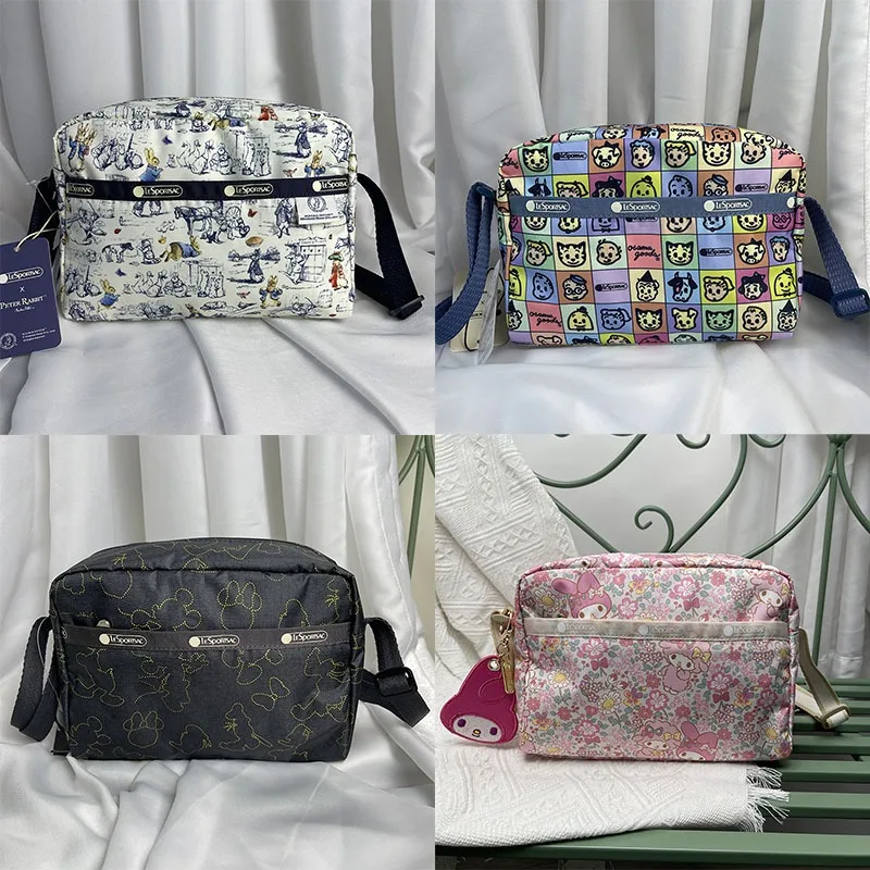 

Новинка, модная повседневная универсальная нейлоновая маленькая квадратная сумка через плечо Lesportsac с мультяшным принтом, детский подарок на день рождения