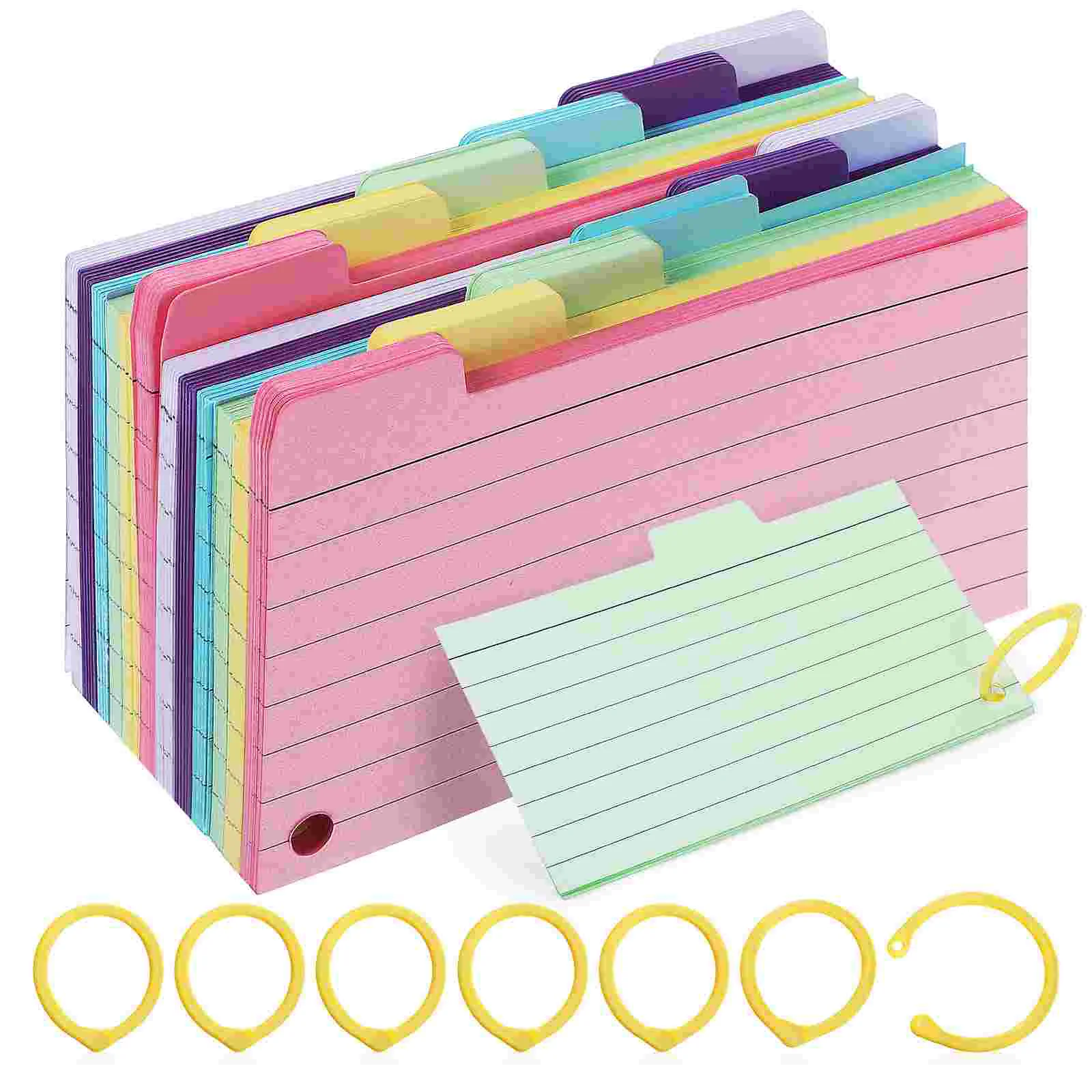 

450Pcs Spiral Notepads Memo Pads Lined Flash Cards with 8 Binder Rings for Study Learning
