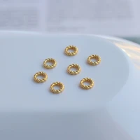 18k ancient gold process scrub twist small circle 5mm ending button closed loop diy color retaining accessories