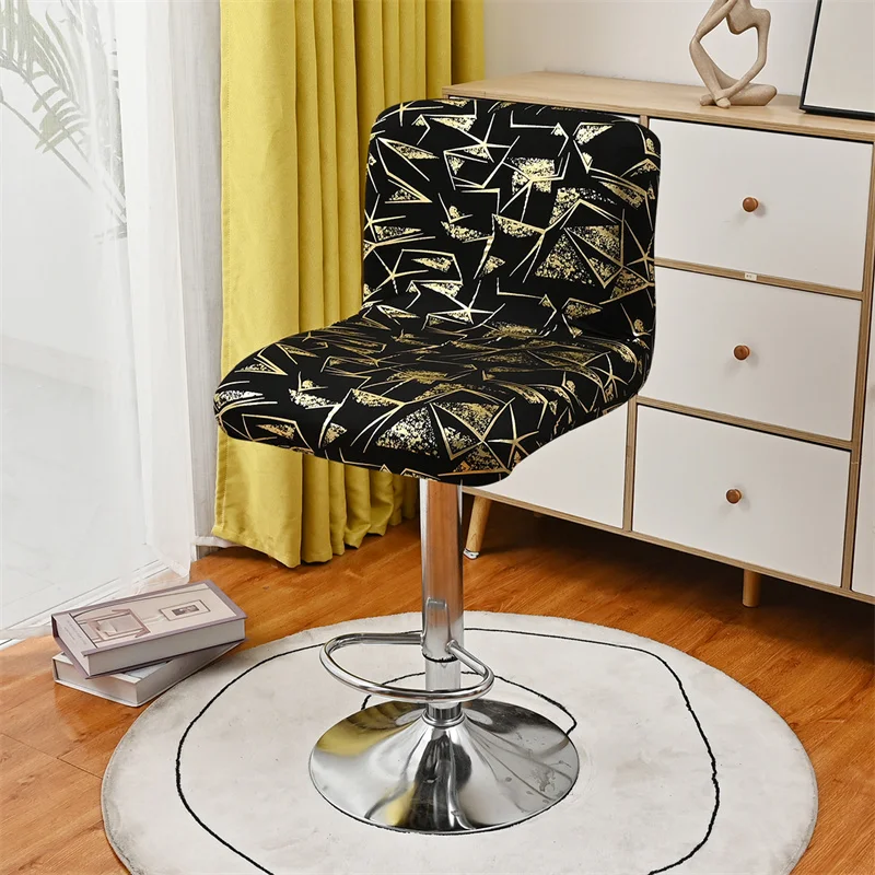 

Stretch Spandex Bar Stool Chair Cover Elastic Washable Chair Slipcover Short Back Rotating Chairs Covers for Hotel Banquet Decor