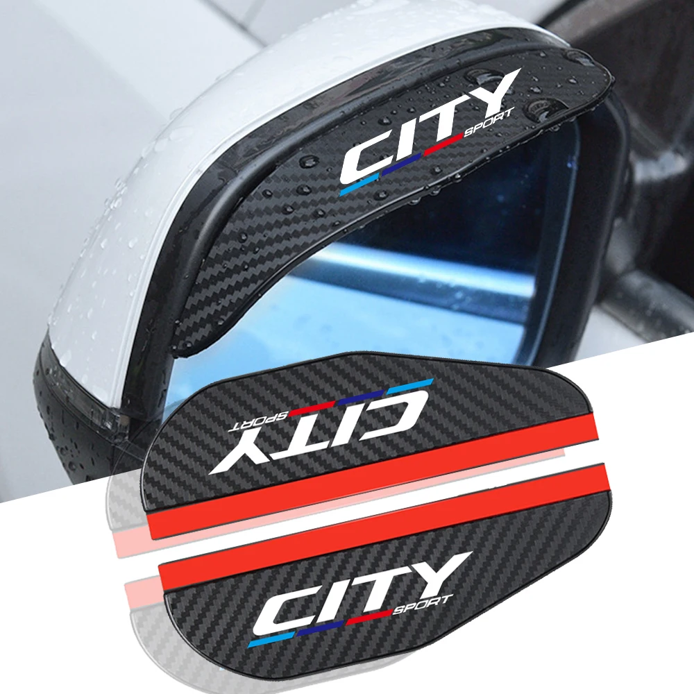 

Car accessories 2pcs Car Carbon fiber Rain cover for Honda City Car stickers car decor accesorios para auto accessoire voiture