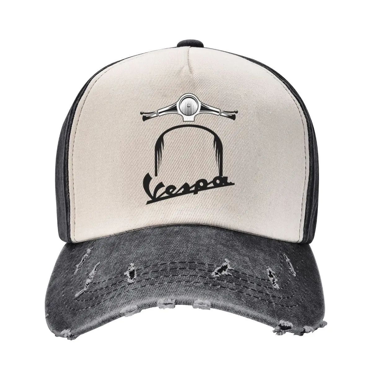 

Vespa Piaggio Trucker Hat Vintage Distressed Denim Mopeds Scooter Baseball Cap Unisex Style Dad Hats