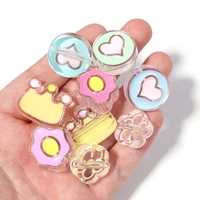 10pcslot enamel cartoon cat love heart star resin beads loose beads big hole beads for jewelry making diy hair accessories
