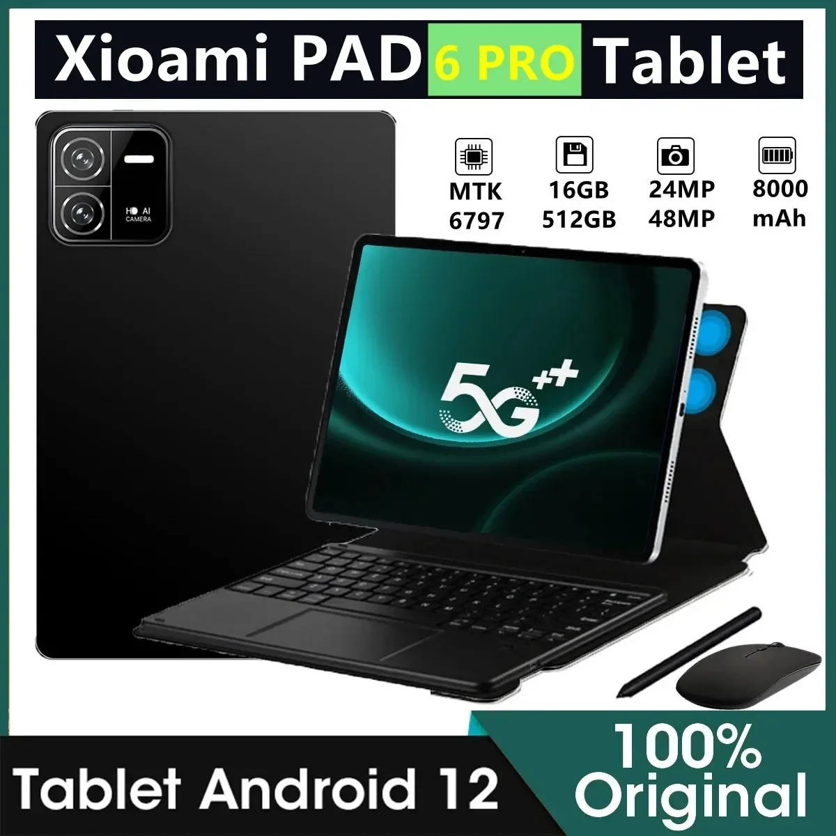 

MI Pad 6Pro 11inch HD Screen Tablet Android 13 Snapdragon888 10000MaH 16+1TB 5G WiFi Tablet PC Global Original 4K Tab