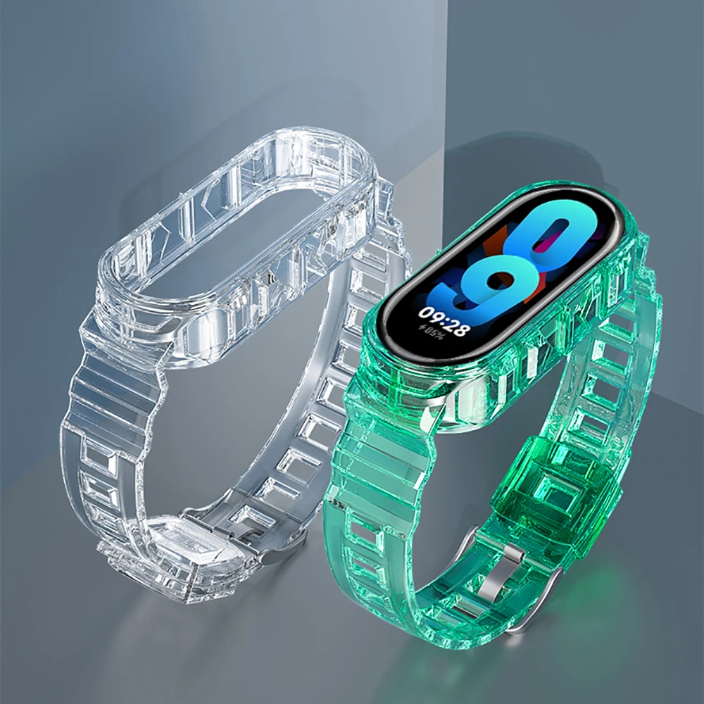 Transparent Strap for Xiaomi MiBand 8 Soft Silicone Band for Mi Band 8 Replacement TPU Correa Bracelet Watchband