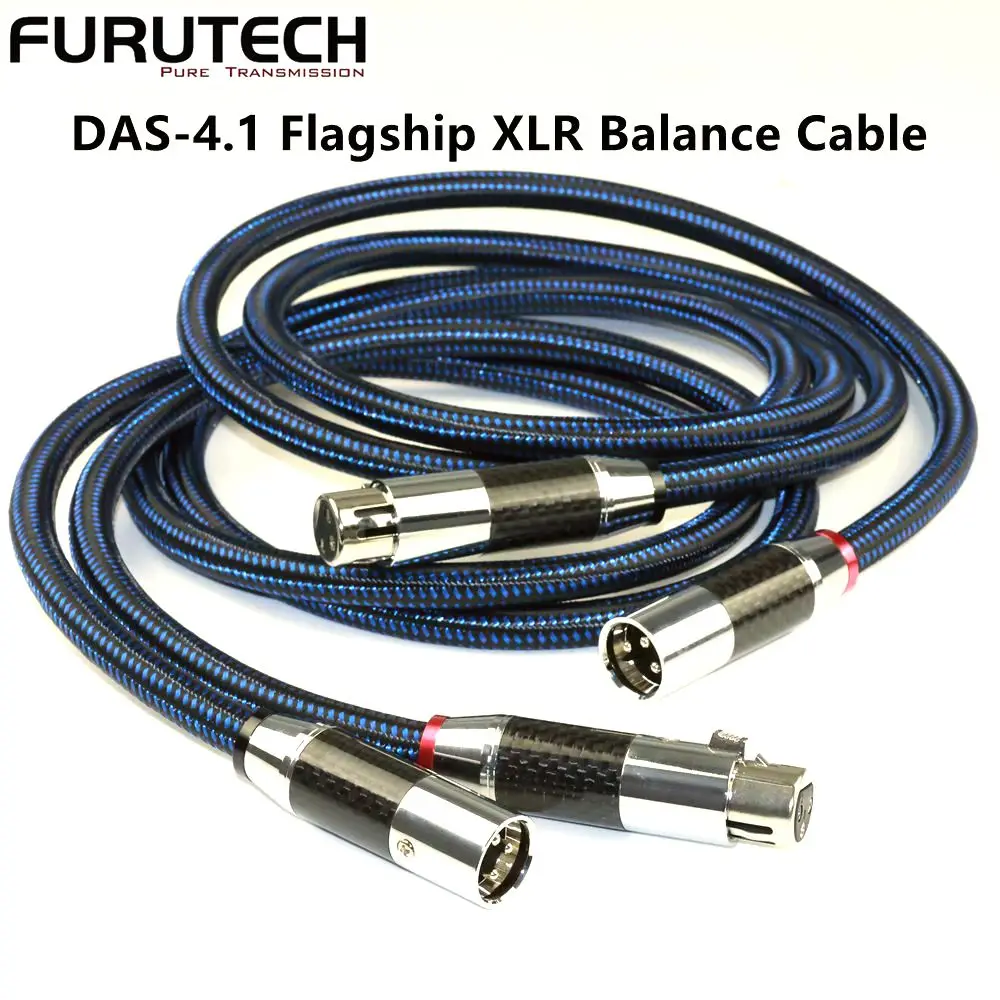 Фото Кабель Furutech DAS4.1 XLR сбалансированный, Alpha OCC DUCC, 7N медь, Hi-Fi аудиокабель, с позолоченными разъемами для DAC и усилителя №1