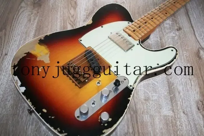 

Heavy Relic Worn Vintage Sunburst Andy Summer Electric Guitar Boom Switch, H-S control ,Aged Hardware,