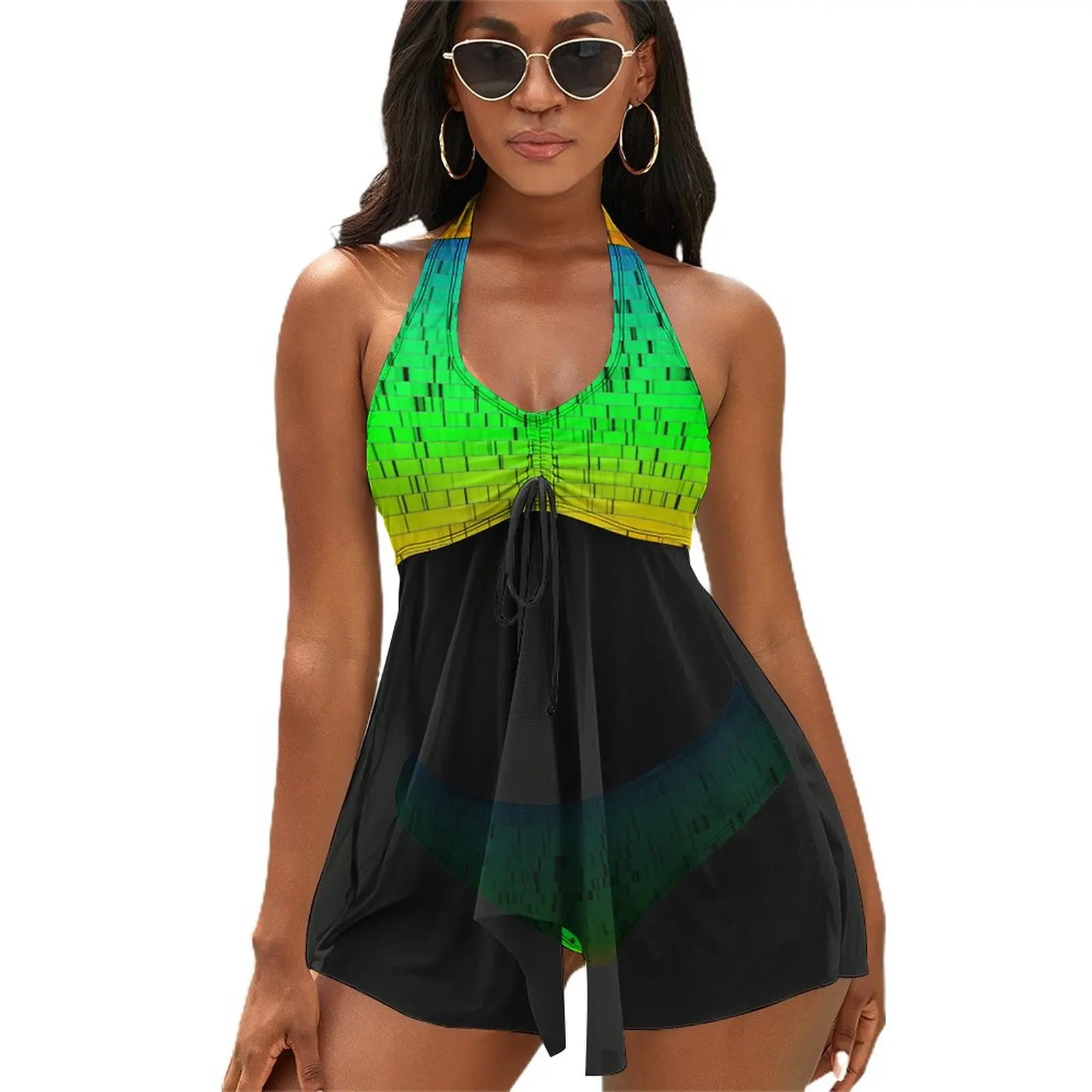 

Абстрактный закат, комплект бикини, видимый Женский Регулируемый купальник, пляжный дизайн, купальники, кавайные пляжные наряды