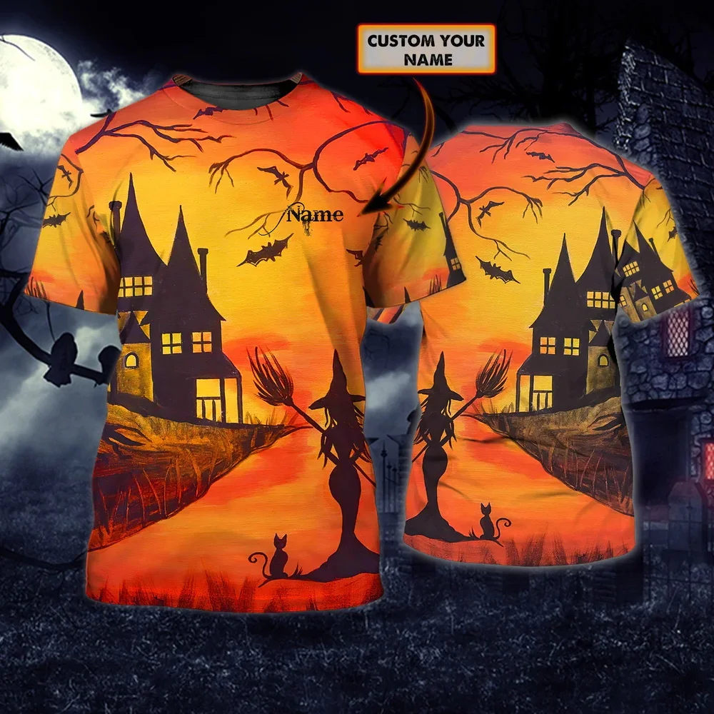 

Newest Summer Men's T-shirt Halloween pumpkin Personalized Name 3D Printed t shirt Unisex Casual Tshirt Halloween gift DW131