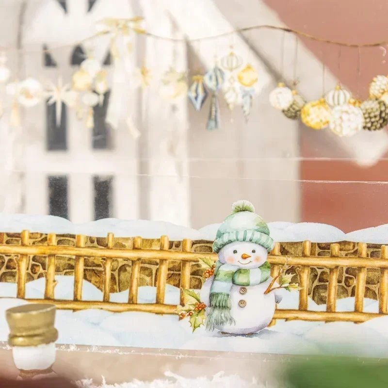 1 рулон 2 м ПЭТ-ленты клейкая зимняя тема зимний снежный пейзаж материал для