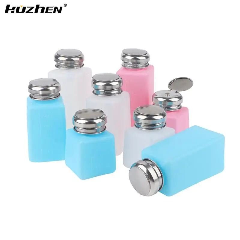 

100/200/250ml Liquid Alcohol Press Nail Polish Remover Dispenser Cleaner Pumping Bottle Make Up Refillable Bottle Container