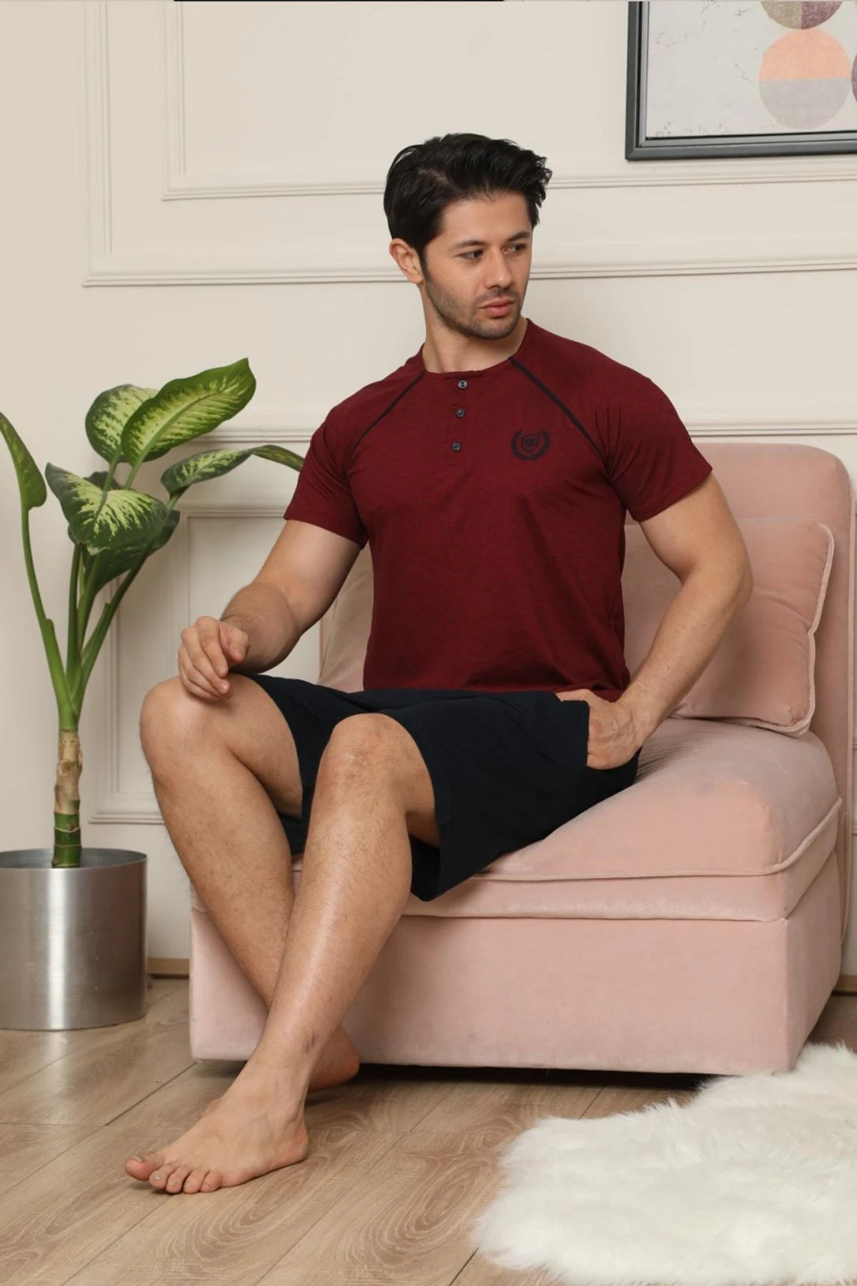 Spring Summer Shorts Pajama Set Men's Cotton Pajamas Sleepwear Pajama Sets Casual Sleep & Lounge Pyjamas Plus Size 2XL Pajamas