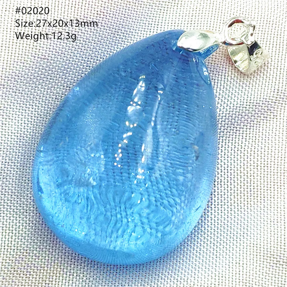

Natural Blue Topaz Quartz Oval Pendant Necklace Rare Women Men Topaz Fashion Pendant Jewelry AAAAA