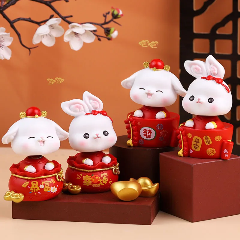 

Cartoon Happy Rabbit Office Desktop Decoration Decoration Cute Handmade New Year Gift Crafts Home