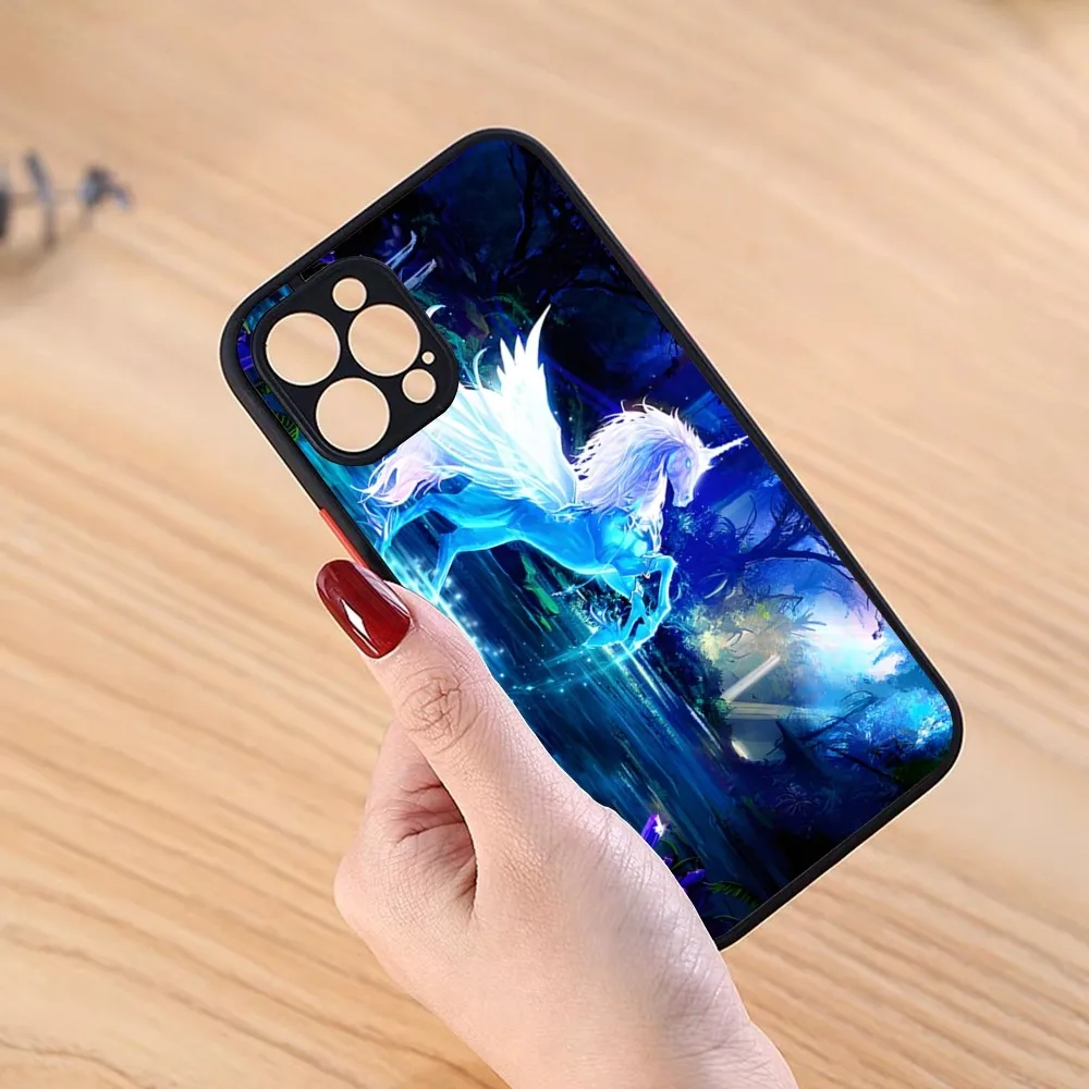 Розовый Радужный чехол для телефона с единорогом черный iPhone 13ProMax 15 12 11 14 Pro Max Mini 8 7