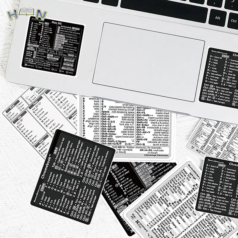

30Pcs/Set Windows+ Word/Excel (for Windows)/Adobe Photoshop Quick Reference Keyboard Guide Shortcut Sticker Fit For Laptop Or PC