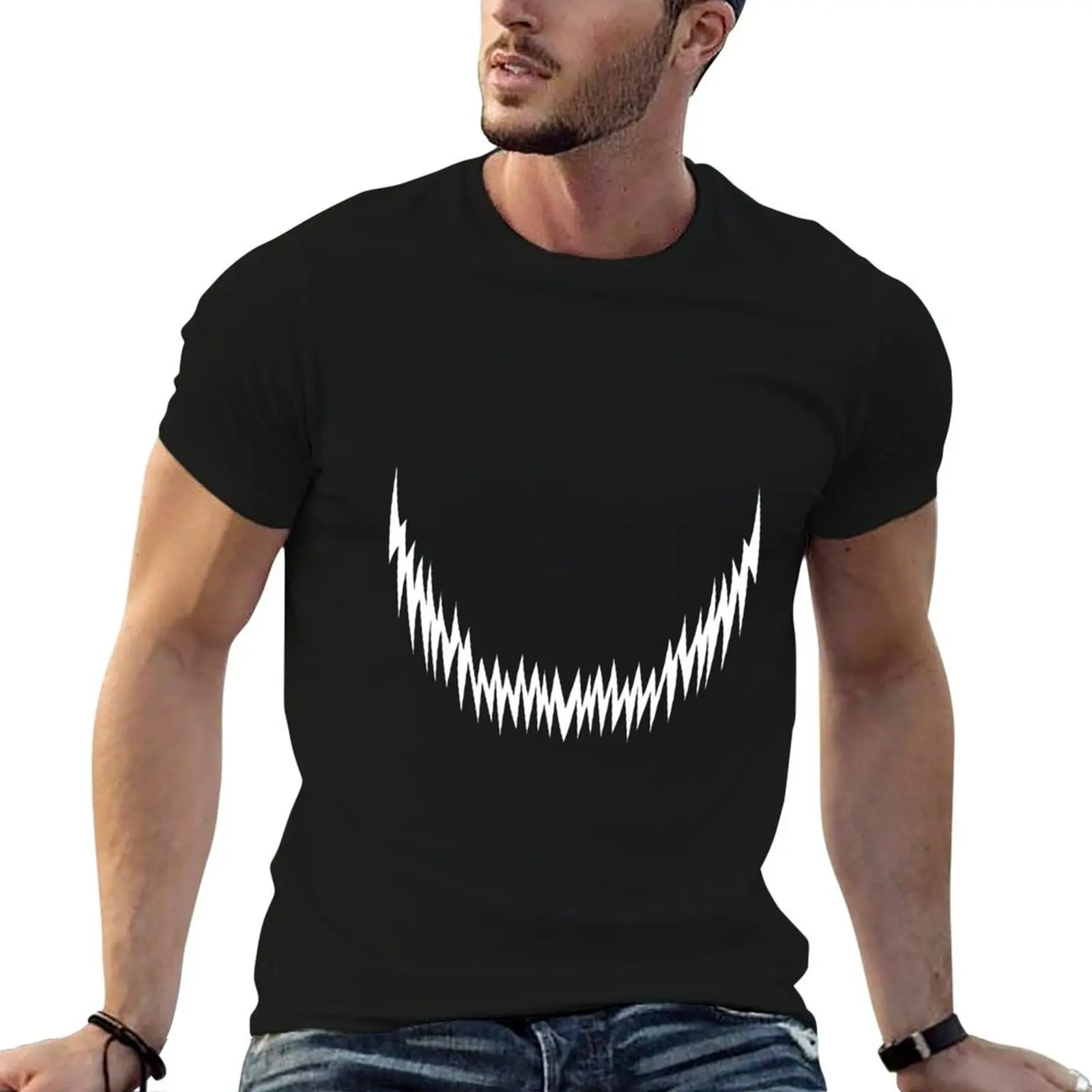 Фото Футболка Ajin Smile с модным принтом и короткими рукавами №1