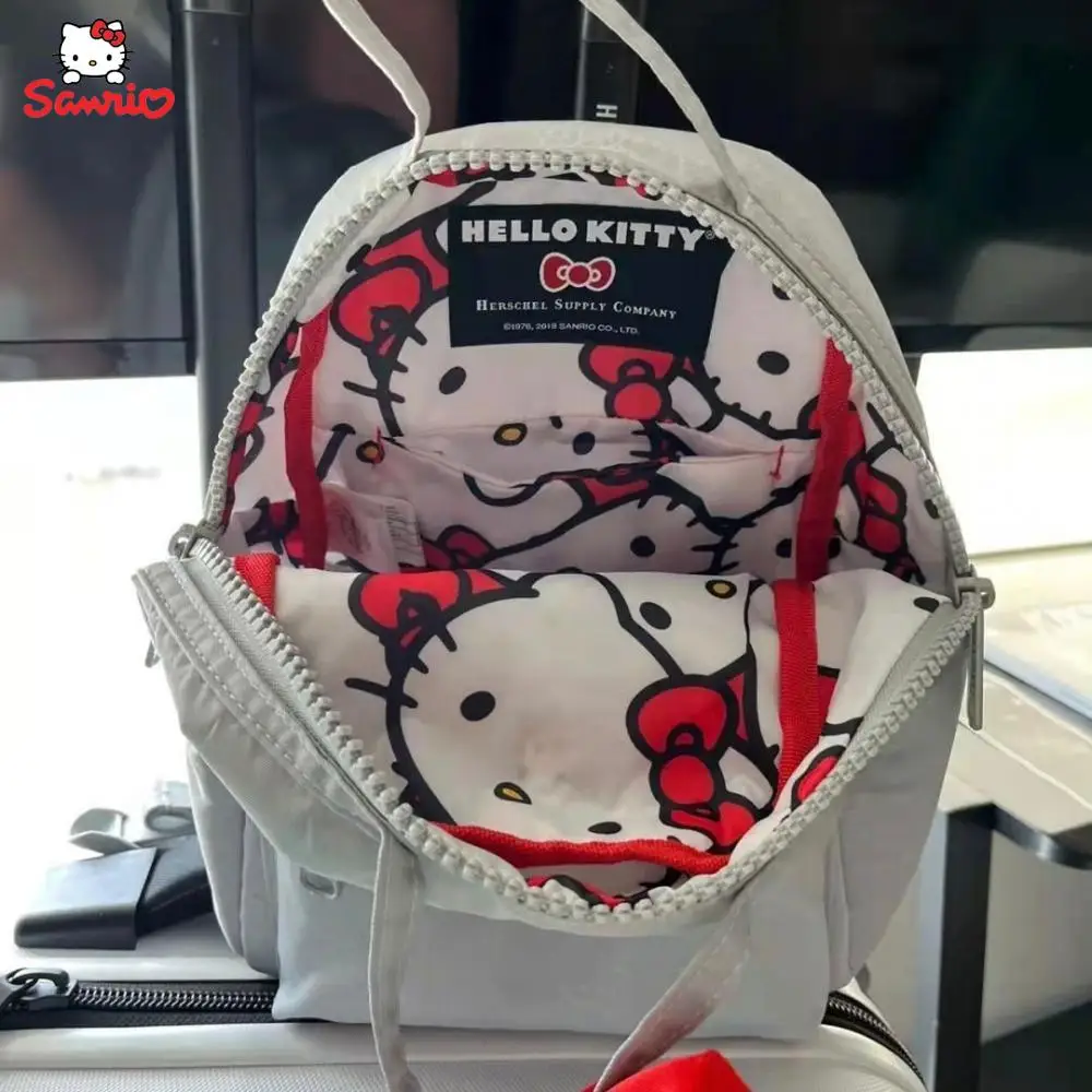 

Рюкзак Kawai Hello Kittys Sanrios, милый школьный рюкзак с мультипликационным аниме рисунком, вместительная школьная сумка для девочек, сумка для компь...