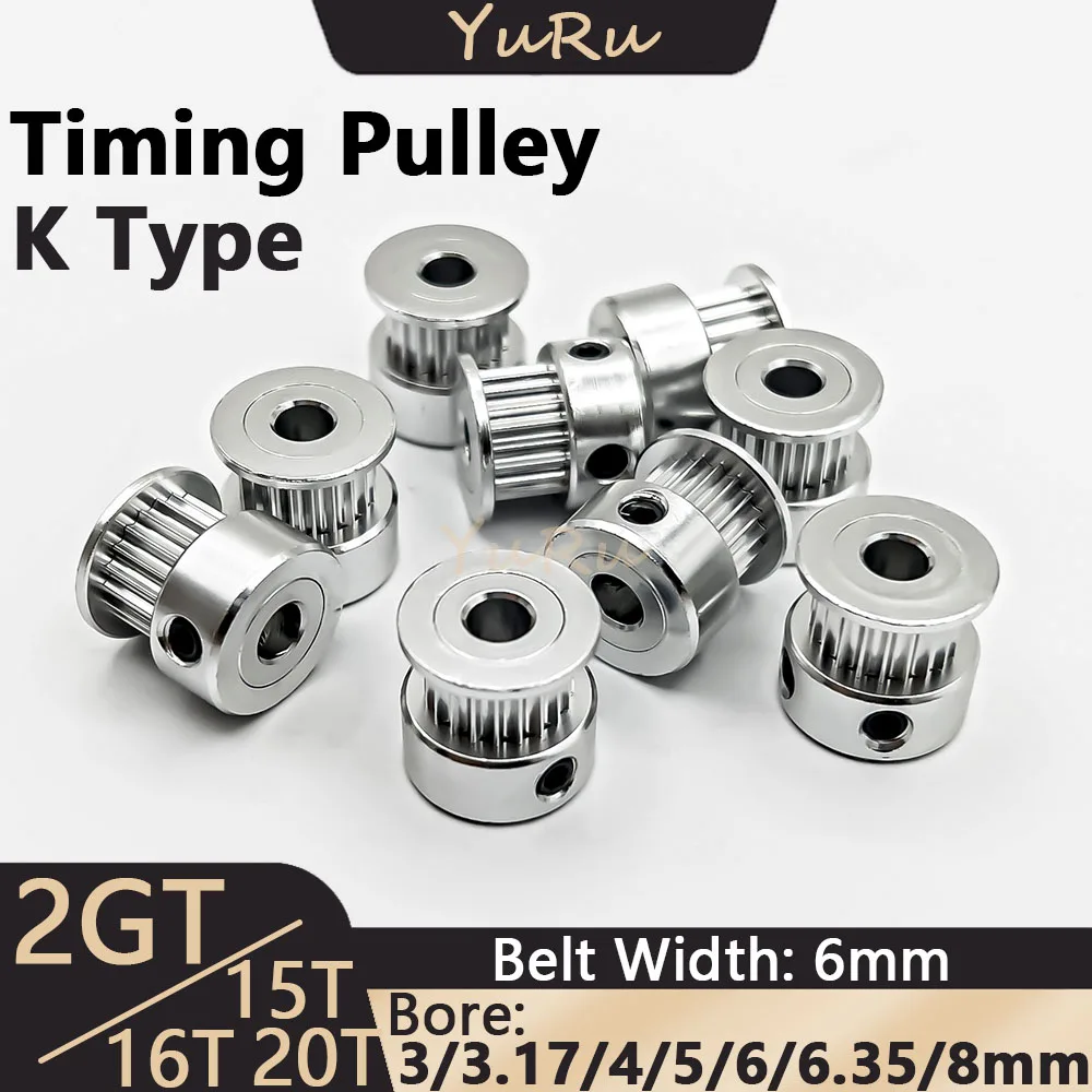

2MGT 15 16 20Teeth Timing Pulley Bore 3/3.17/4/5/6/6.35/8mm Belt Width 6mm 2GT 15 16 20T Wheel Synchronous 3D Printer Parts