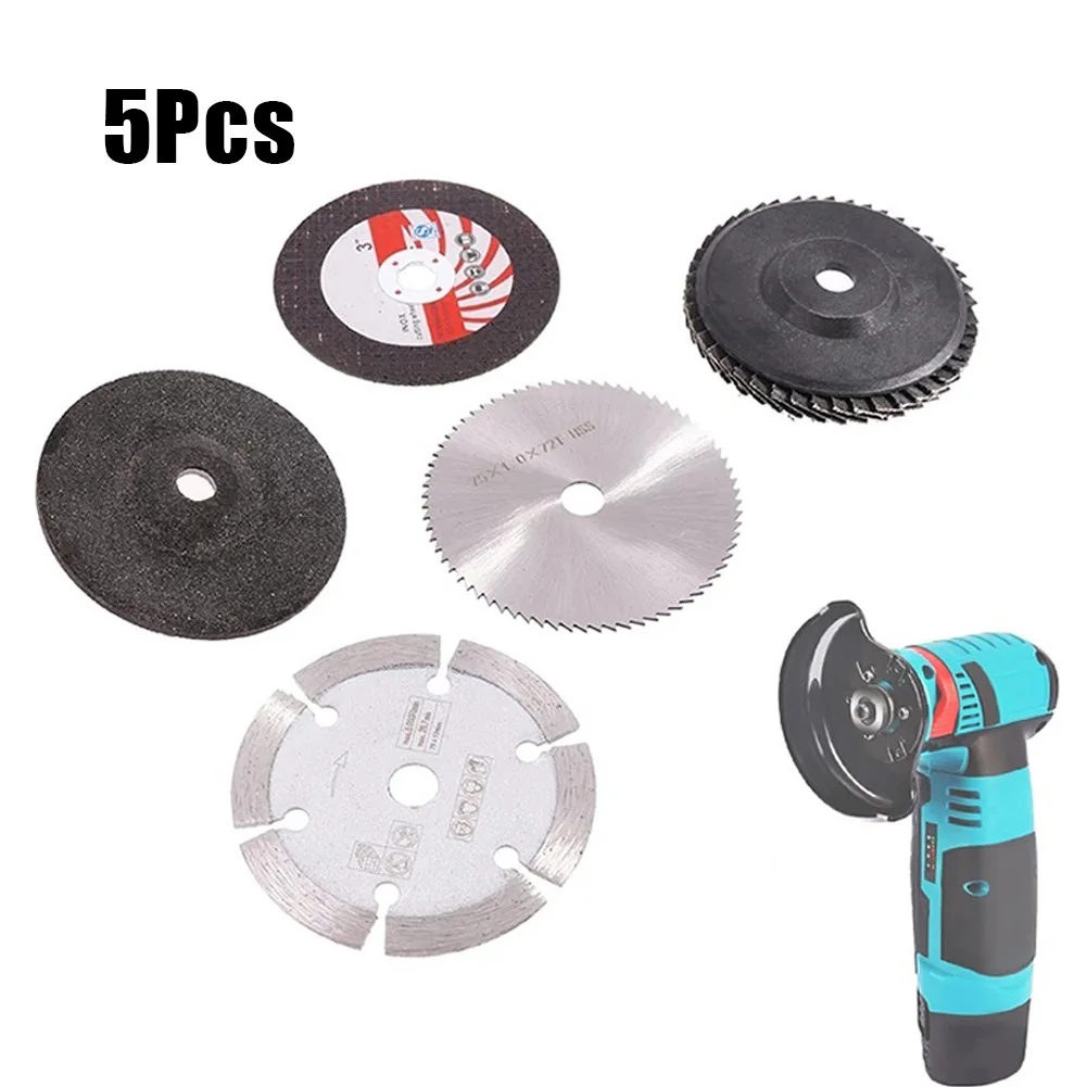 5 Pcs 75mm Angle Grinder Attachment Cutting Disc For Angle Grinder Metal Circular Saw Blade Grinding Wheel Polishing Disc Tools