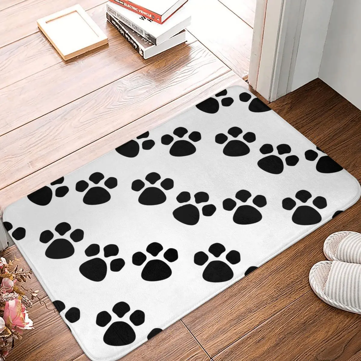 

Cute Paws Bathroom Non-Slip Carpet Dog Living Room Mat Welcome Doormat Home Decor Rug
