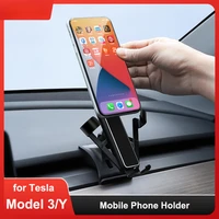 mobile phone holder for tesla model 3 y 2021 2022 gravity sensor non slip clip mount gps stand navigation bracket accessories