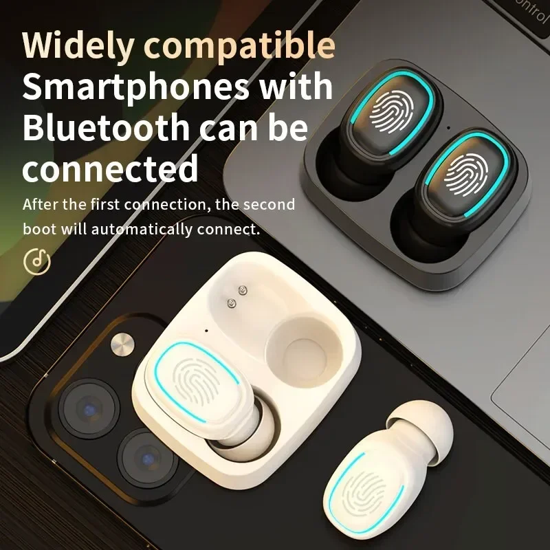 

Wireless Bluetooth Headset Touch Light Mini High Quality Earplugs Anti Sweat HD Sound Quality Stereo Universal Headset