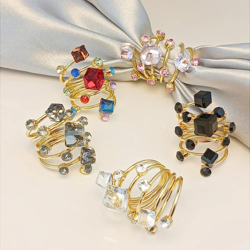 KADRUFI роскошные кольца на палец с кристаллами камнями для женщин Открытые