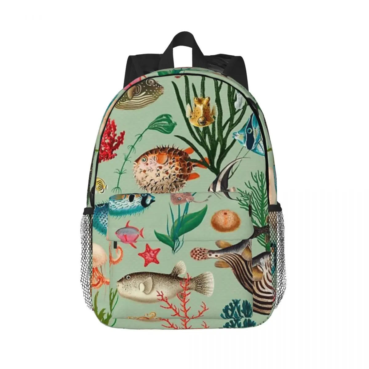 

Зелёные рюкзаки для мальчиков и девочек, Мультяшные школьные ранцы Океании в стиле шалфея, дорожный ранец на плечо, вместительная сумка
