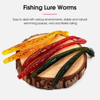 8pcs soft worms fishing lure simulated streamlined colorful shiny surface worm baits for fishermen