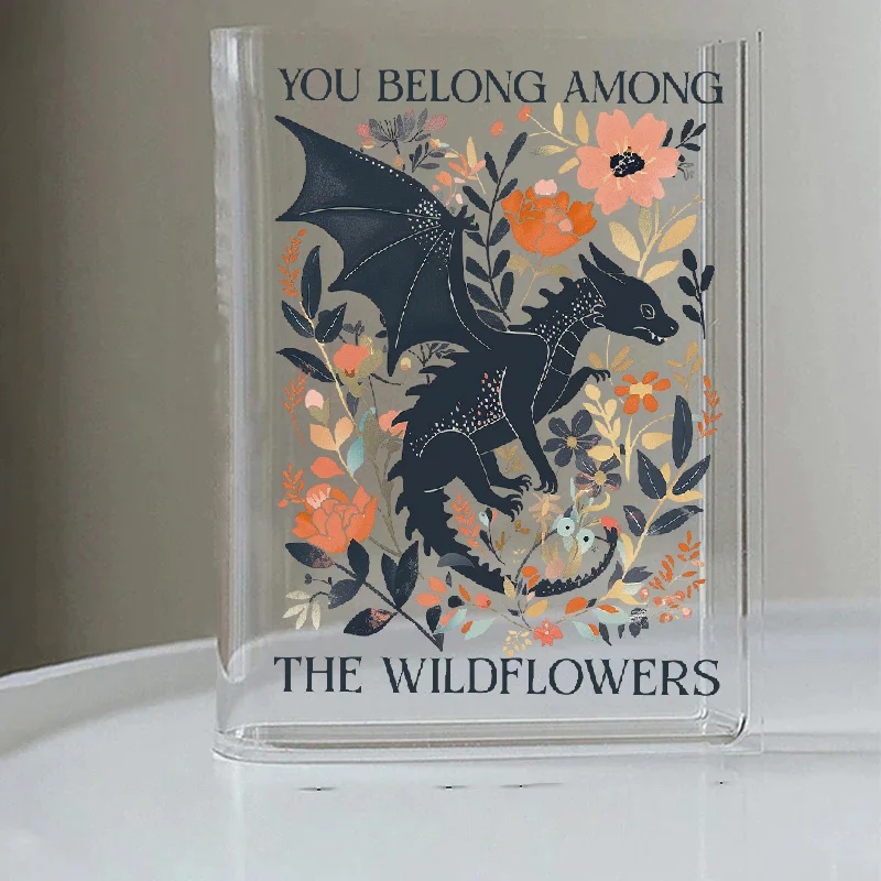 Ваза для цветов в форме книги прозрачная акриловая ваза книг драконов