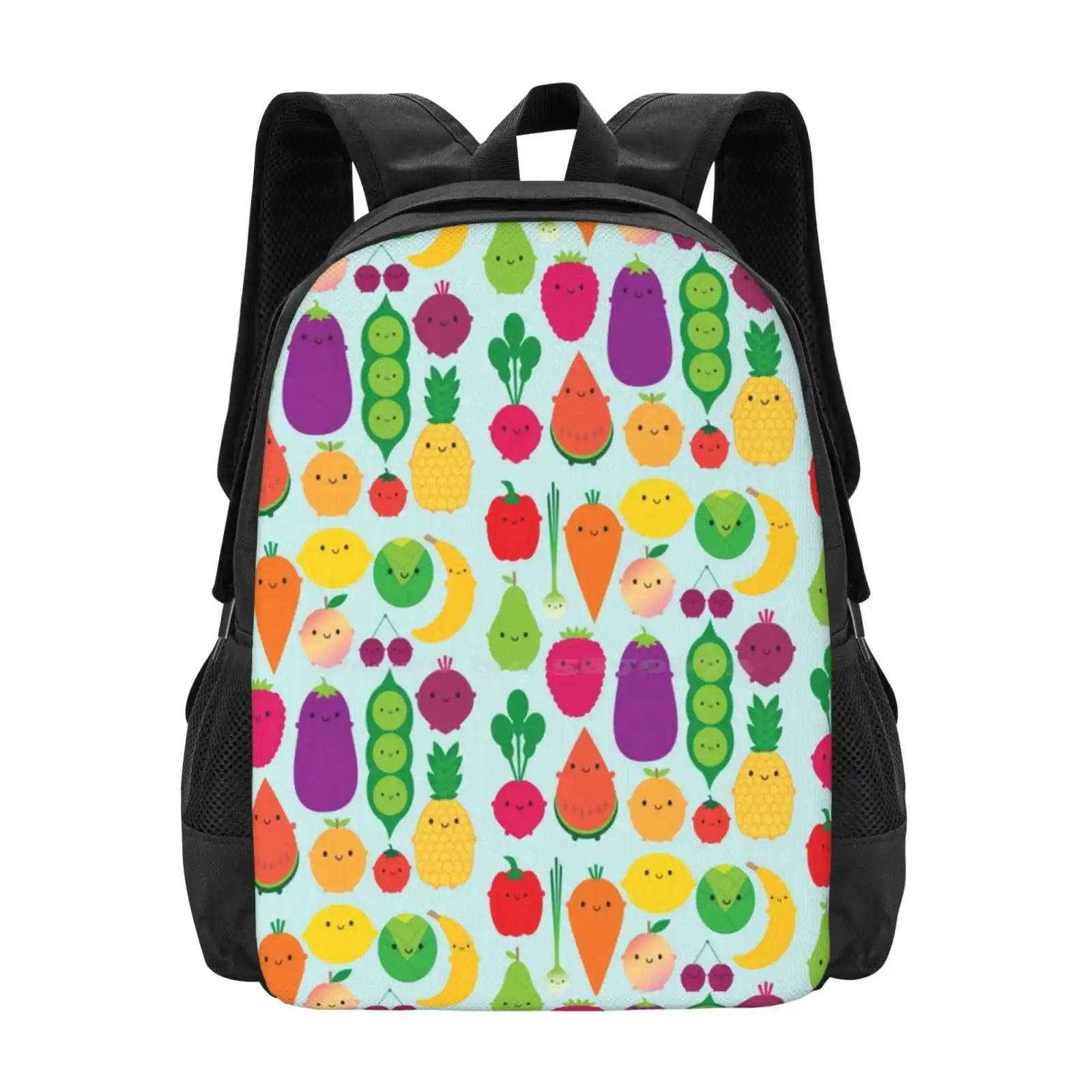 5 A Day Fruit & Hot Sale Backpack Fashion Bags Fruit 5 A Day Vegan Healthy Eating Diet Kawaii Cute Food Happy