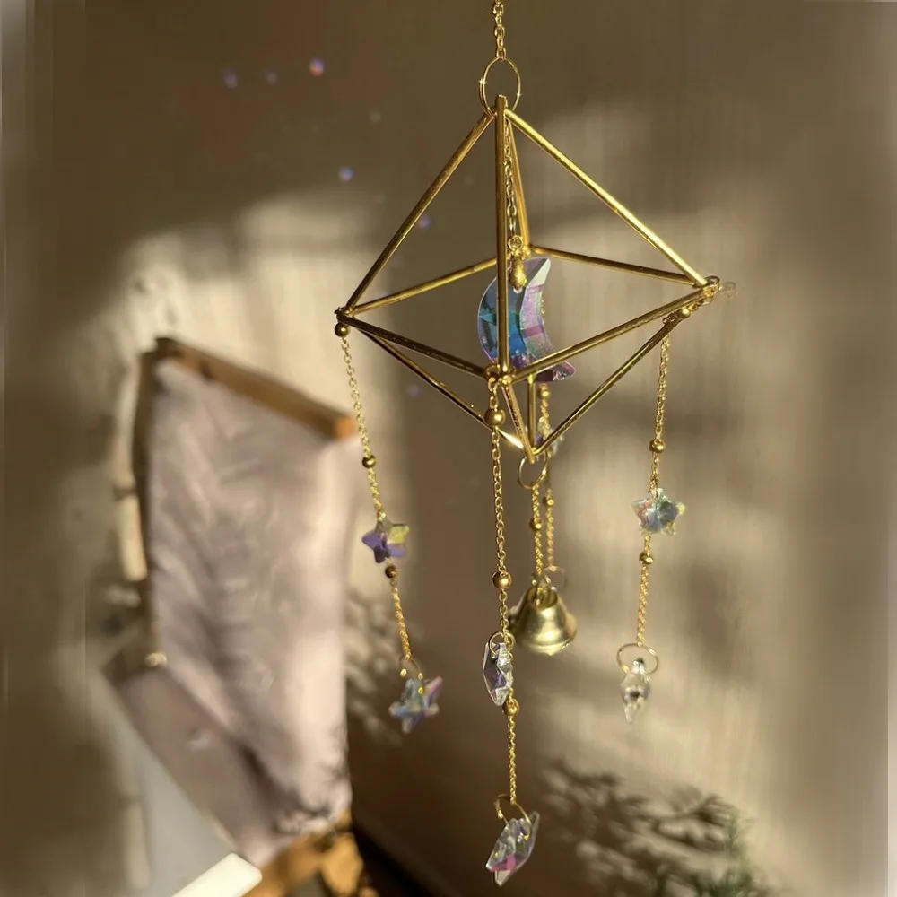 Звезда Луна Кристалл Ловец Солнца Витражи Балкон Двор Декор Снов Радужная Призма