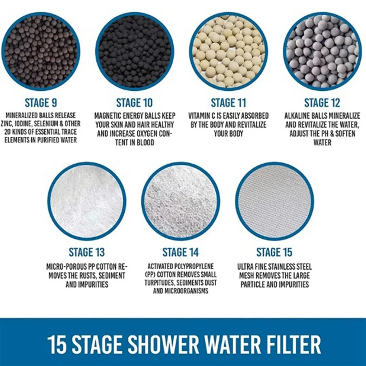 Подходит для душа очиститель воды ванны удаления остаточного хлора 15-уровневые