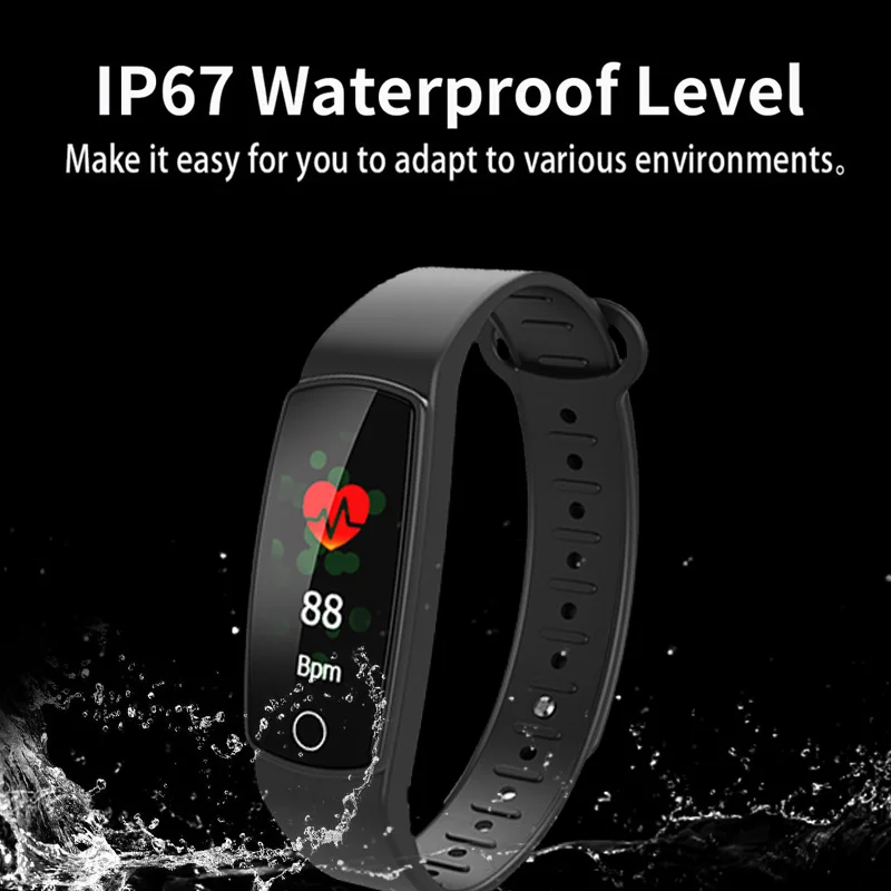 Смарт-Браслет фитнес-трекер монитор пульса и артериального давления цветной