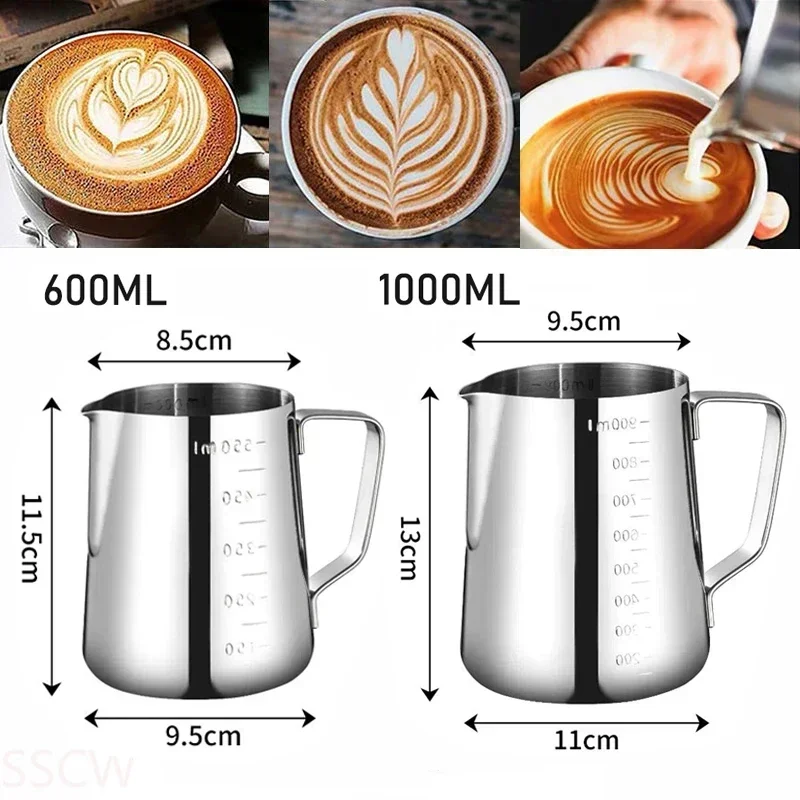 Кофе из нержавеющей стали 350/600/1000 мл горшок с цветком кувшин для молока