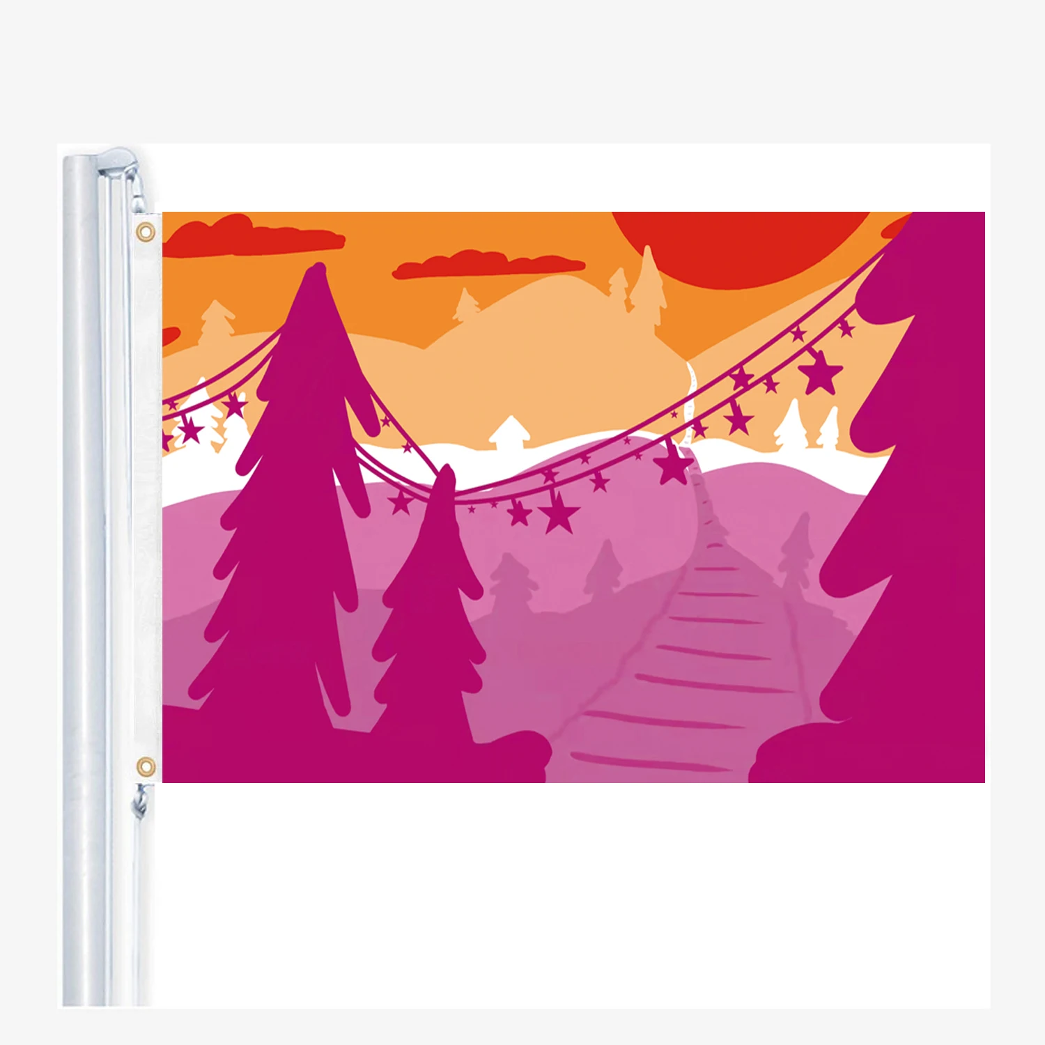 

Lesbian sunset forest Pride Rainbow Flag flags,country 90*150CM,100% polyester,banners and flags