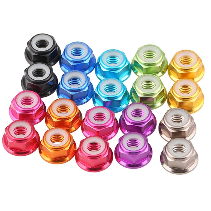 

Nylon-Insert Flange Locknuts Color Aluminum Alloy M2 M3 M4 M5 M6 Multicolor